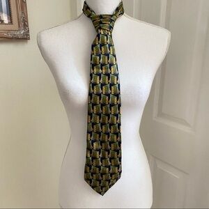 Lanvin Paris Sage Green Blue Classic 100% Silk Tie 60” Length